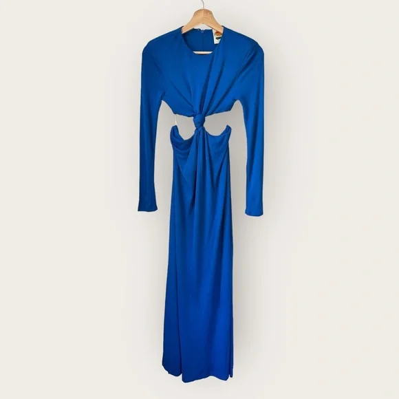 farm rio blue cutout dress Farm Rio Light Blue Embroidery Short Sleeve Midi Dress Light Blue / M main image 0